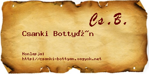 Csanki Bottyán névjegykártya